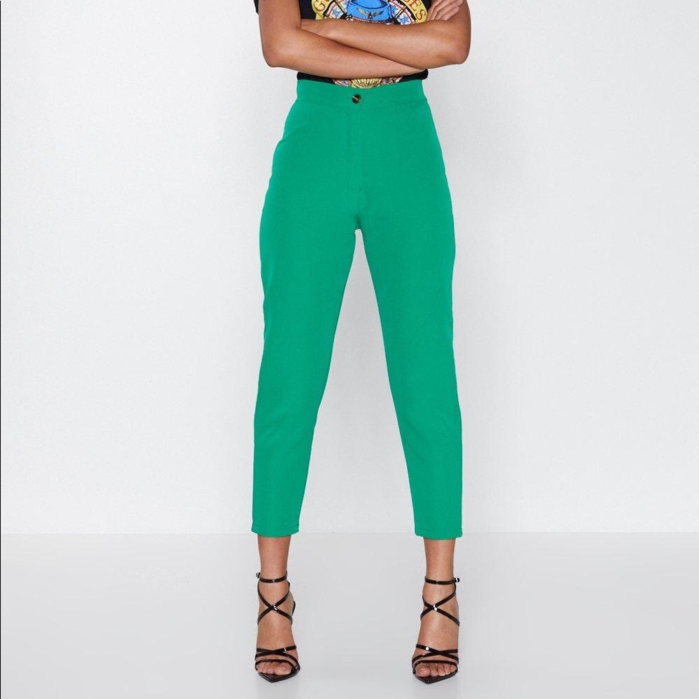 Nasty Gal Green Tapered Pants